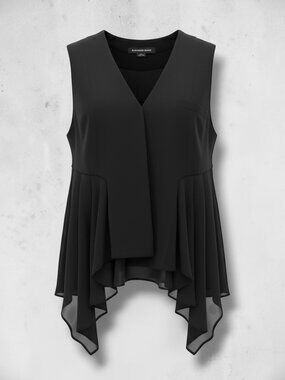 Vintage Alexander Wang Tuxedo Gilet w/ Chiffon Hem